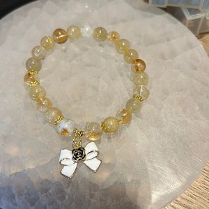 Citrine and golden rutile bracelet